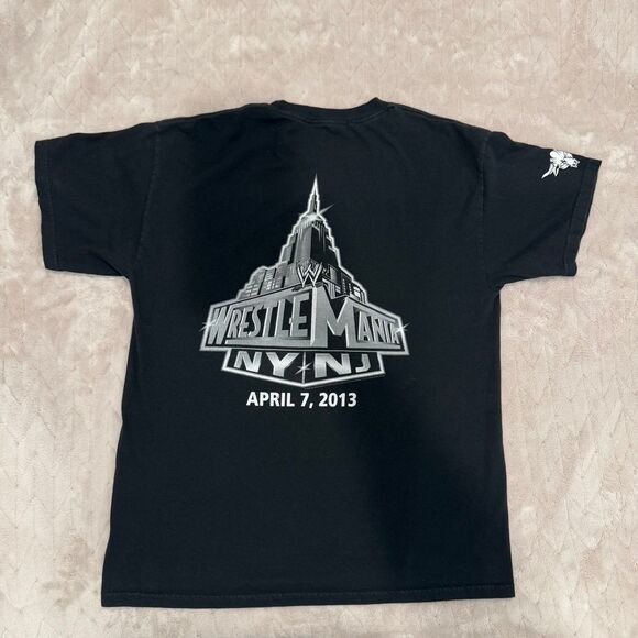 2013 WrestleMania The Rock Returns NY/NJ Black T-Shirt Men's Large - Picture 2 of 7